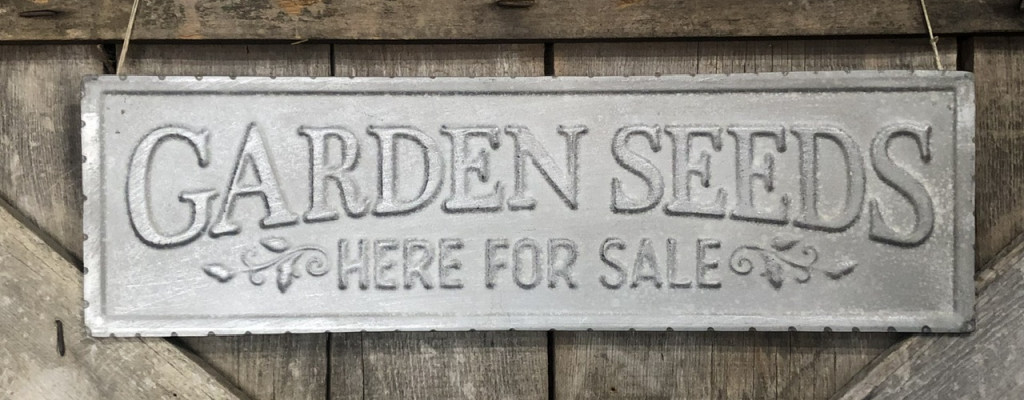 Garden Seeds Here For Sale Sign